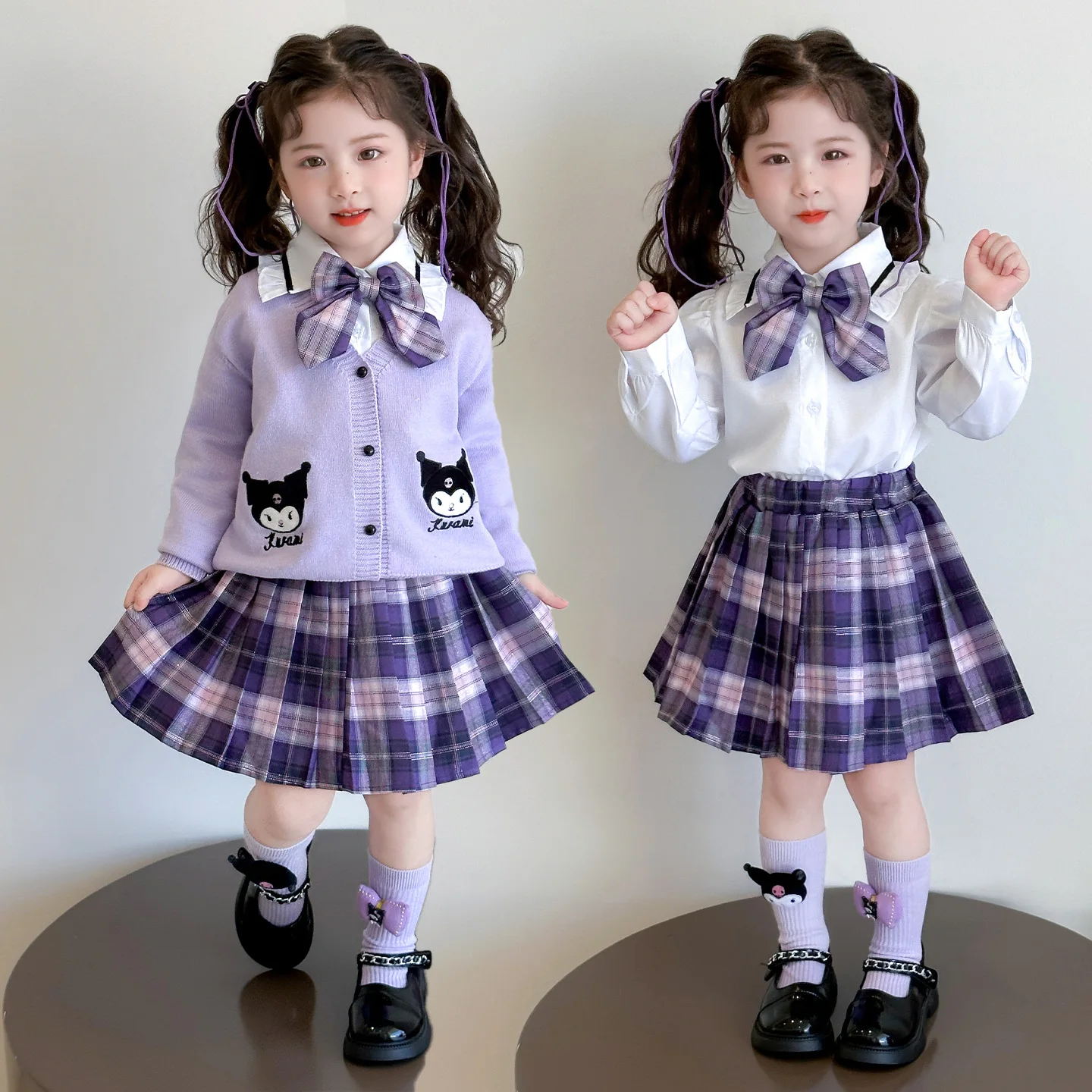 Sanrio Kuromi Children's Cosplay Jk Skirtnew Anime College Style Knitted Cardigan Pleated Skirt Kids Spring Autum Birthday Gift
Sanrio Kuromi Children's Cosplay Jk Skirtnew Anime College Style Knitted Cardigan Pleated Skirt Kids Spring Autum Birthday Gift