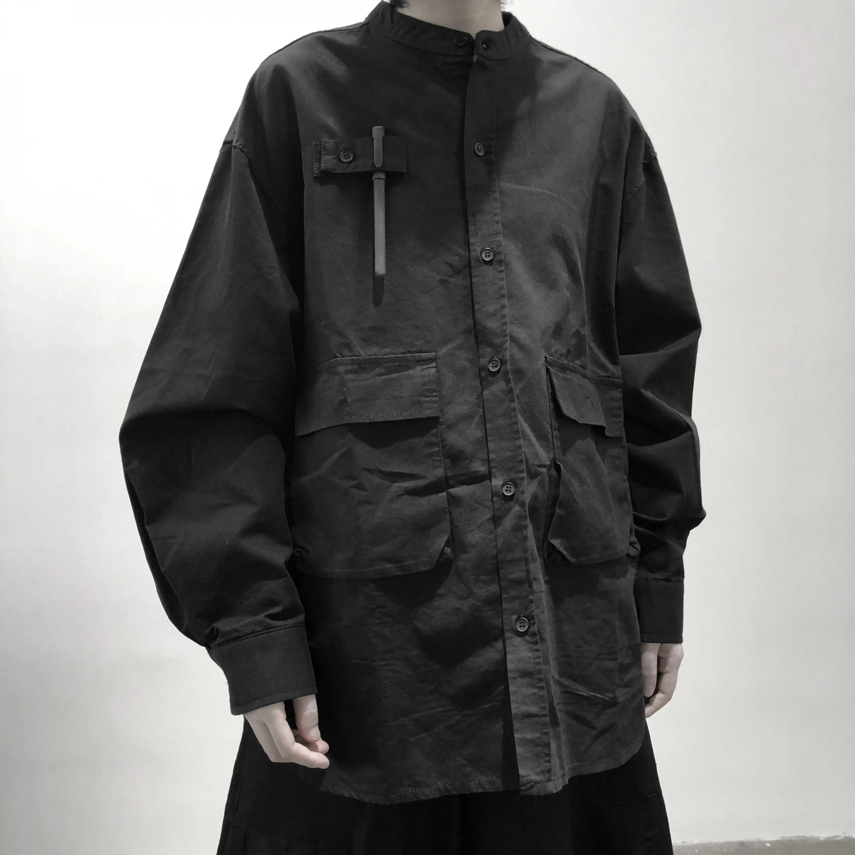 Spring Men And Women New Men's Slim Casual Shirts Korean Couple Long Sleeve Small Collar Jacket Coat Black Male Singer Clothes
Spring Men And Women New Men's Slim Casual Shirts Korean Couple Long Sleeve Small Collar Jacket Coat Black Male Singer Clothes
