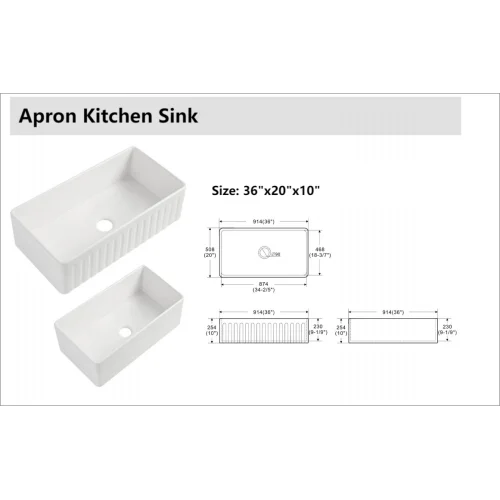 ATV 36*20*10 Single Bowl Farmhouse Kitchen Sink 30-Inch Farmhouse Sink With One Hole Ceramic Apron Front Workstation
ATV 36*20*10 Single Bowl Farmhouse Kitchen Sink 30-Inch Farmhouse Sink With One Hole Ceramic Apron Front Workstation