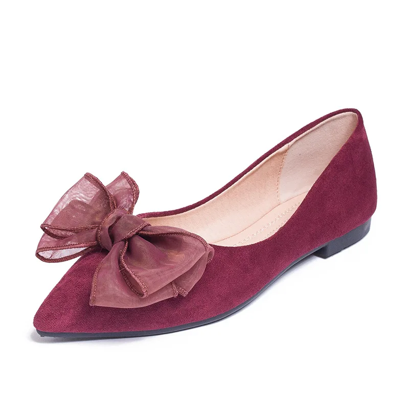 Soft Bottomed Single Shoes Ladies Mesh Bowknot Ballerina Flats Suede Leather Shoes Woman Spring Large Size 40/42 Roll-Up Ballets
Soft Bottomed Single Shoes Ladies Mesh Bowknot Ballerina Flats Suede Leather Shoes Woman Spring Large Size 40/42 Roll-Up Ballets