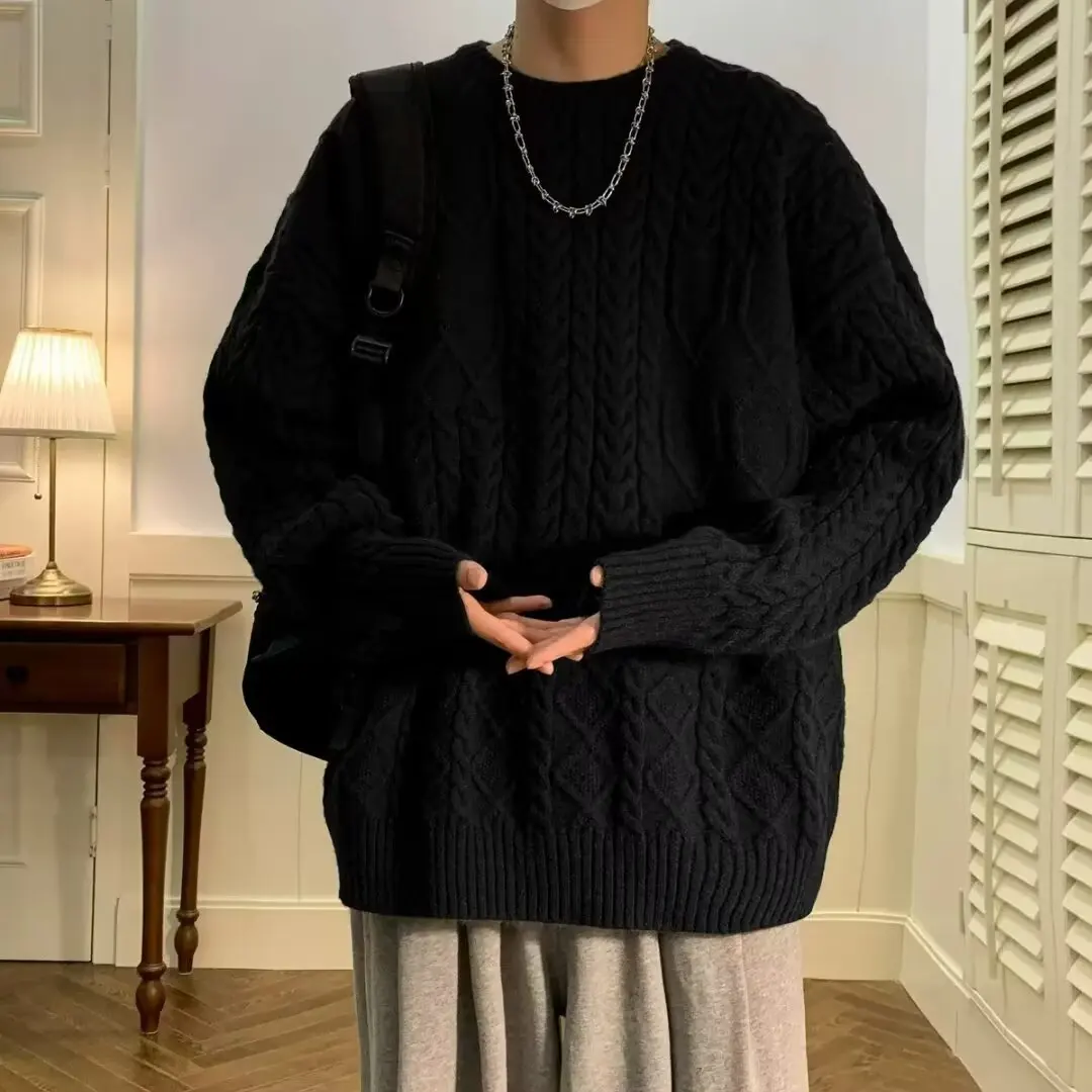 Retro Twist Knitted Sweater Men's Loose Fit round Ne Camere Thiened Cotton Polyester Autumn Winter Large Size Couple's ...
Retro Twist Knitted Sweater Men's Loose Fit round Ne Camere Thiened Cotton Polyester Autumn Winter Large Size Couple's ...