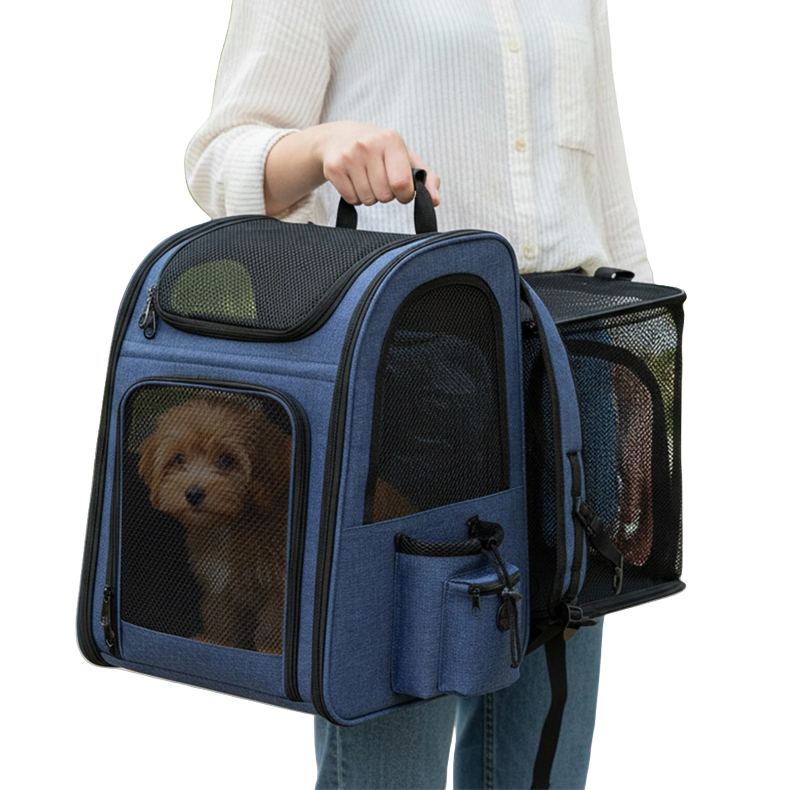 Expandable Pet Carrier Backpack with Mesh Window Ventilated Pet Backpack Bag Foldable Puppy Travel Bag for Hiking Travel Camping
Expandable Pet Carrier Backpack with Mesh Window Ventilated Pet Backpack Bag Foldable Puppy Travel Bag for Hiking Travel Camping