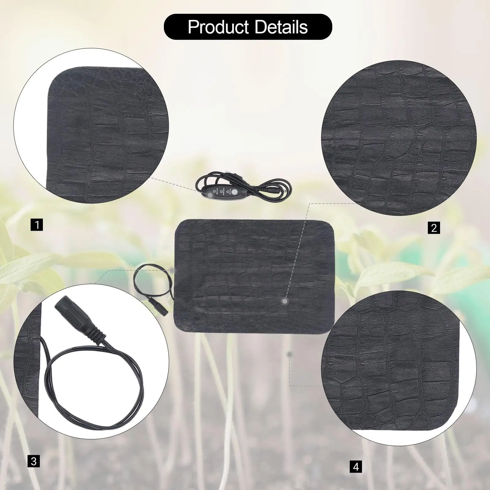 Hydroponic Seedling Heat Mat Adjustable Warm Grow Pad for Plant Starter Indoor Gardening Greenhouse Rooting
Hydroponic Seedling Heat Mat Adjustable Warm Grow Pad for Plant Starter Indoor Gardening Greenhouse Rooting