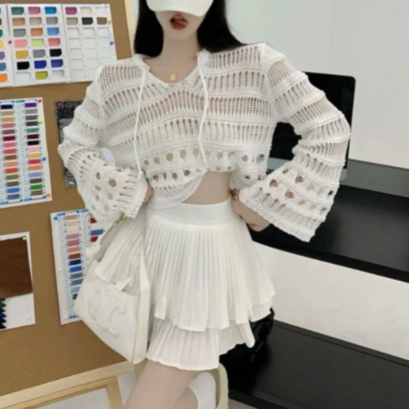 Sexy Hollow out Thin Knitted Sun Protection Cover up Short Sleeve Women's Fashionable Top Summer Pure Desire Lazy Style
Sexy Hollow out Thin Knitted Sun Protection Cover up Short Sleeve Women's Fashionable Top Summer Pure Desire Lazy Style