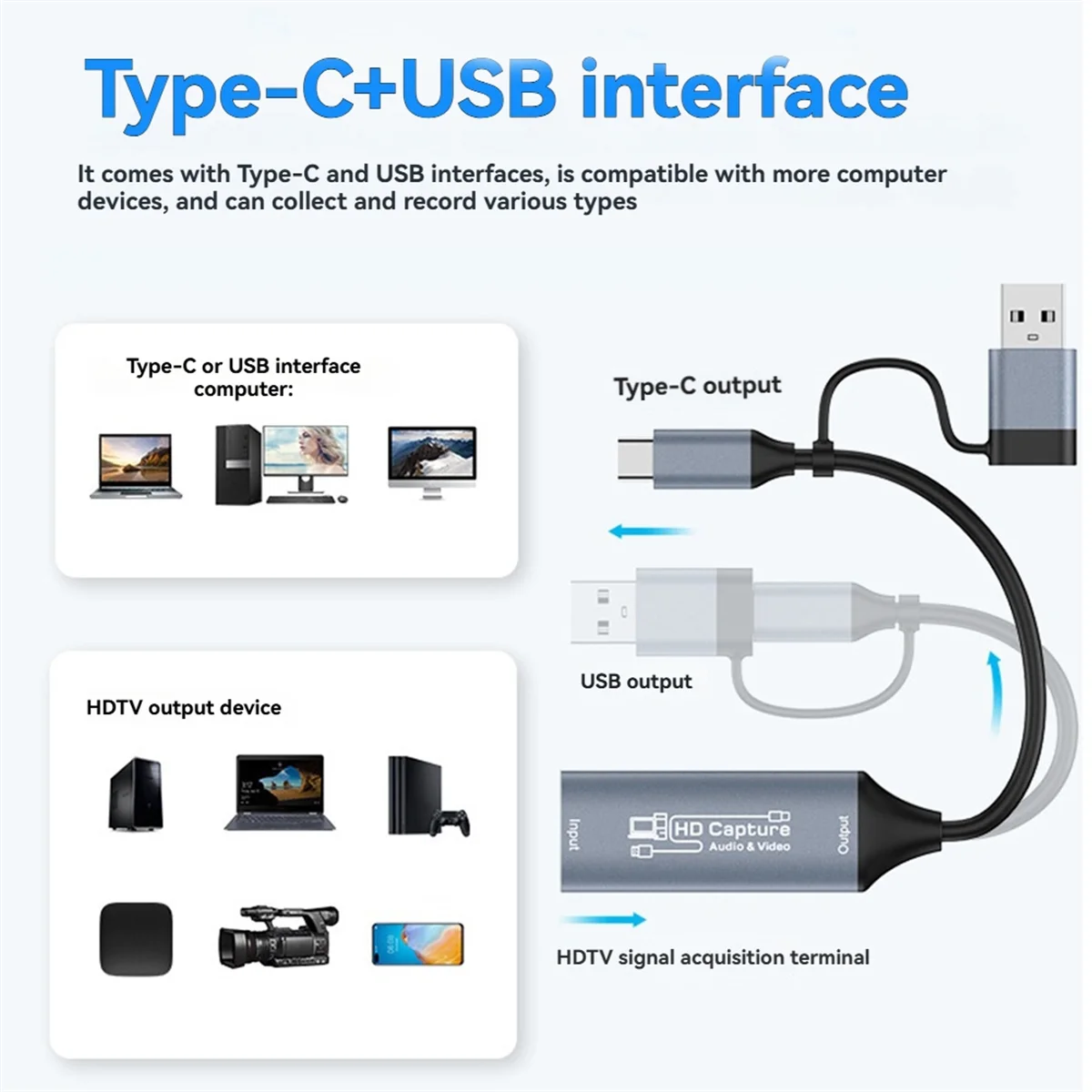 2025+2 in 1 USB 3.0 Video Capture Card 4K -Compatible to USB 2.0 Type-C Game Grabber Record for Switch /4 Live
2025+2 in 1 USB 3.0 Video Capture Card 4K -Compatible to USB 2.0 Type-C Game Grabber Record for Switch /4 Live