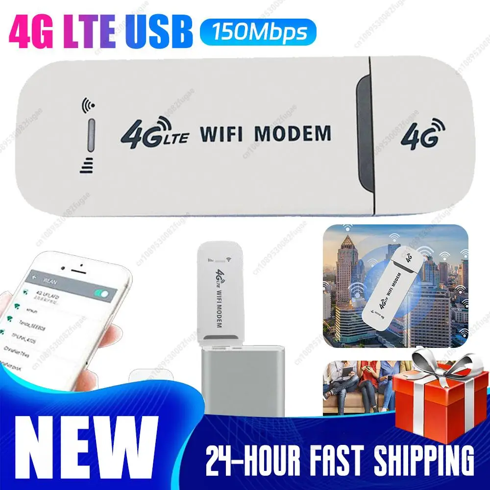 150Mbps Modem Stick 4G LTE Wireless USB Dongle 4G Sim Card Wireless Router Home Office Wireless WiFi Adapter Plug and Play