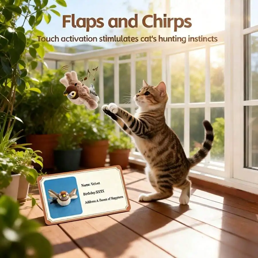Flying Sparrow Cat Toy With Flapping Wings And Chirping Sound Rechargeable Indoor Outdoor Interactive Pet Toy
Flying Sparrow Cat Toy With Flapping Wings And Chirping Sound Rechargeable Indoor Outdoor Interactive Pet Toy