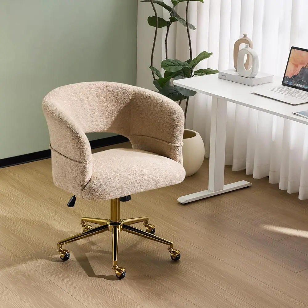 Curved Office & Vanity Desk Chair, Upholstered Swivel Chair with Wheels, Suitable for Bedroom, Living Room, Makeup, Velvet Cheni
Curved Office & Vanity Desk Chair, Upholstered Swivel Chair with Wheels, Suitable for Bedroom, Living Room, Makeup, Velvet Cheni