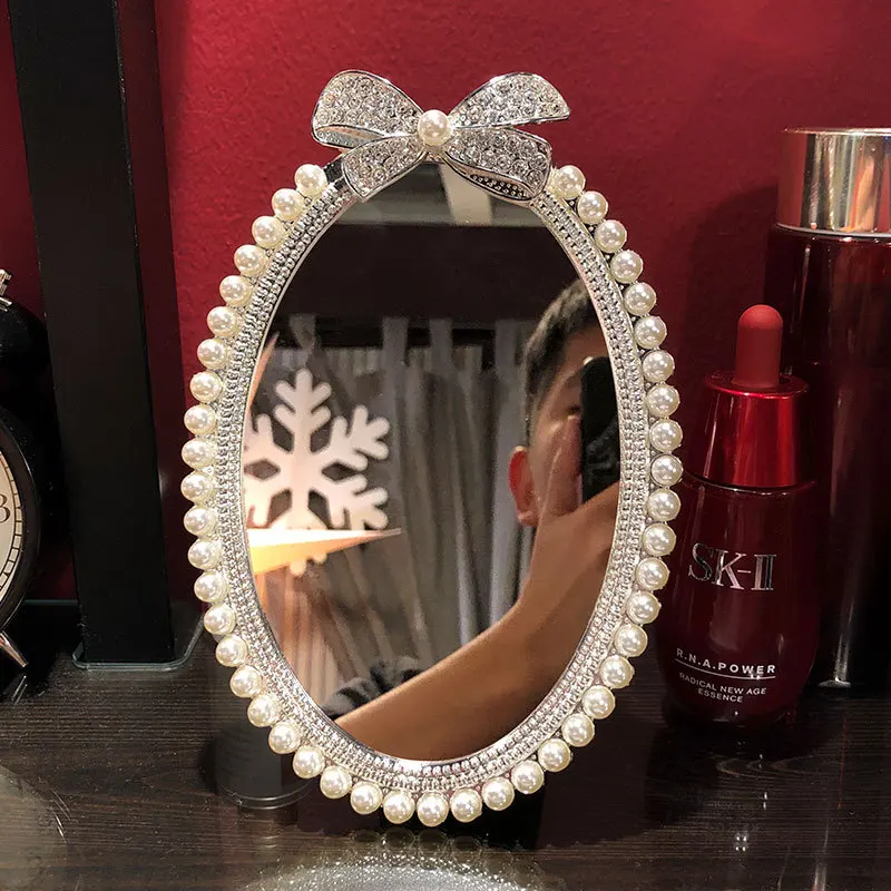 YJQ European pearl makeup mirror desktop dormitory desk bedroom countertop dressing mirror
YJQ European pearl makeup mirror desktop dormitory desk bedroom countertop dressing mirror