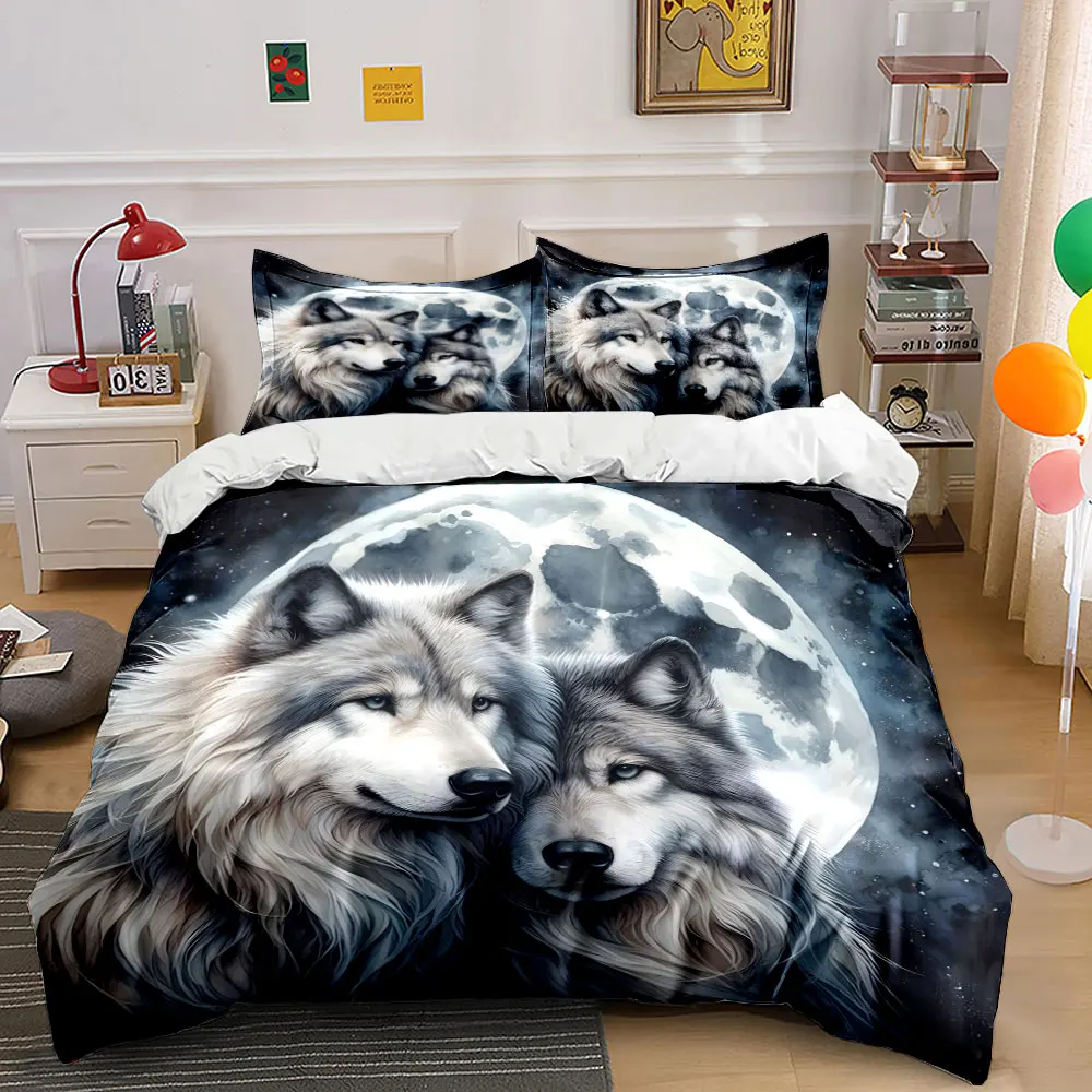 Wolves under full moon. Print Bedding Set 1 Duvet Cover 2 Pillowcases for Adult and Children Luxury Gift Full Size
Wolves under full moon. Print Bedding Set 1 Duvet Cover 2 Pillowcases for Adult and Children Luxury Gift Full Size