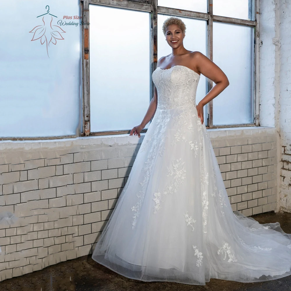 Elegant Wedding Dresses Plus Size Sweetheart Neck Bride Gowns Appliques Back Zipper Sweep Train A-Line Tulle Robe De Mariee 2025
Elegant Wedding Dresses Plus Size Sweetheart Neck Bride Gowns Appliques Back Zipper Sweep Train A-Line Tulle Robe De Mariee 2025