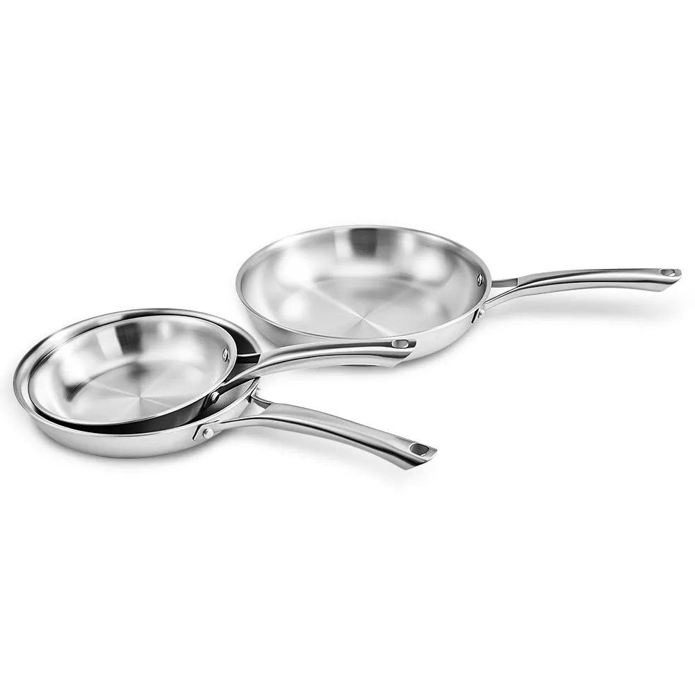 3-Piece Frying Pan Set Professional Grade Stainless Steel Cookware Oven Safe
3-Piece Frying Pan Set Professional Grade Stainless Steel Cookware Oven Safe