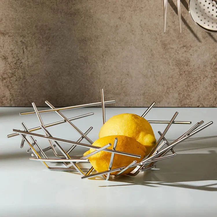 Irregular metal lines hollow fruit basket model room home living room coffee table basket ornament
Irregular metal lines hollow fruit basket model room home living room coffee table basket ornament