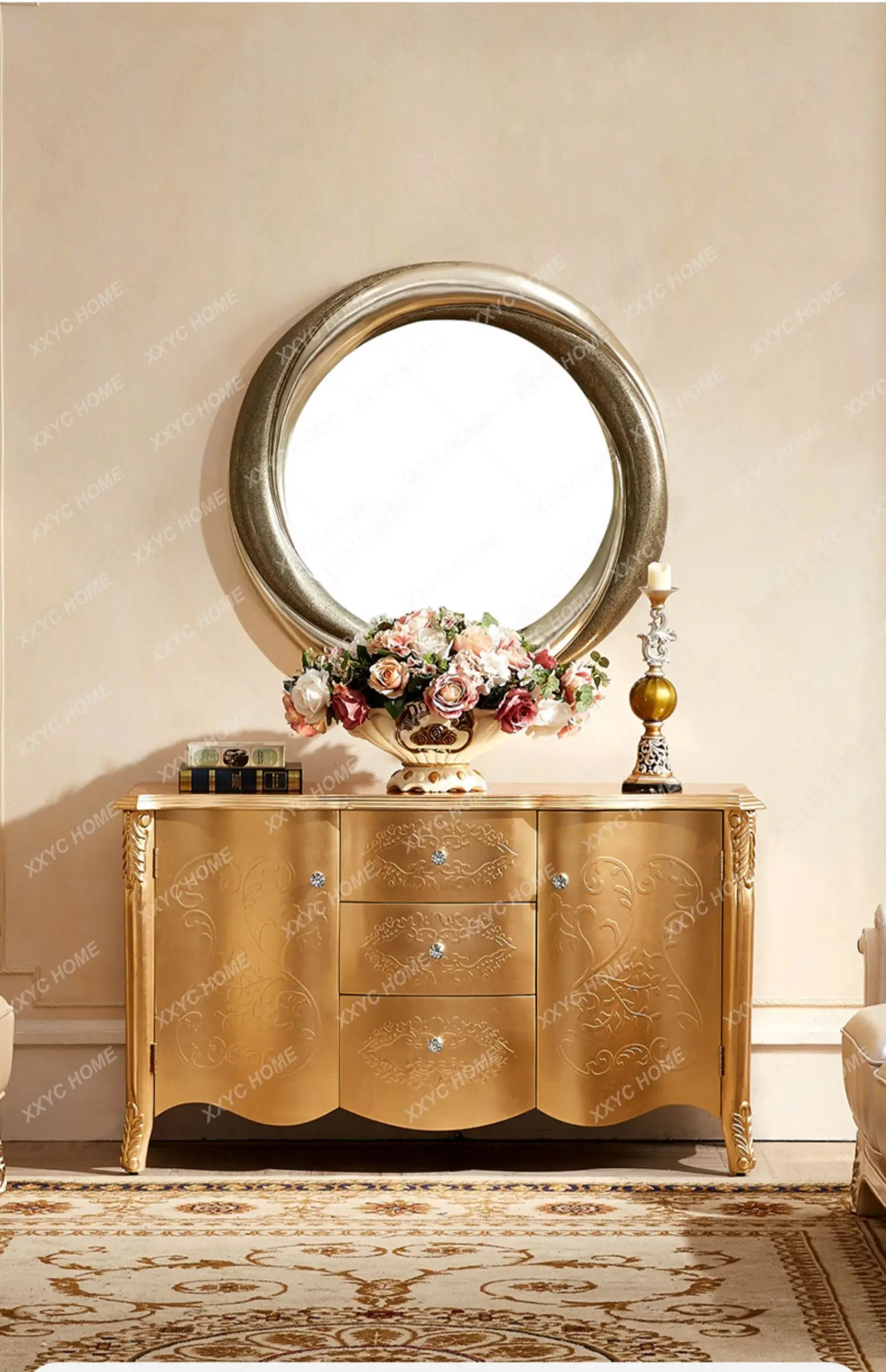 LJYld38entrance cabinet retro living room champagne gold foil shoe cabinet
LJYld38entrance cabinet retro living room champagne gold foil shoe cabinet