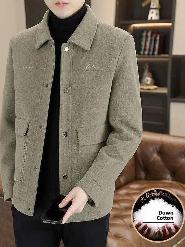 Men's Thiened Woolen Jaet Autumn Winter High Quali Simple Luxury Warm Faionable Outerwear Long Sve Windproof
Men's Thiened Woolen Jaet Autumn Winter High Quali Simple Luxury Warm Faionable Outerwear Long Sve Windproof