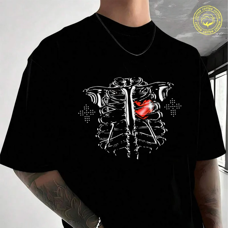 Anatomical Ribcage Design Moto Cotton T-Shirt New Men's Casual O-neck Short Sleeve Tees
Anatomical Ribcage Design Moto Cotton T-Shirt New Men's Casual O-neck Short Sleeve Tees