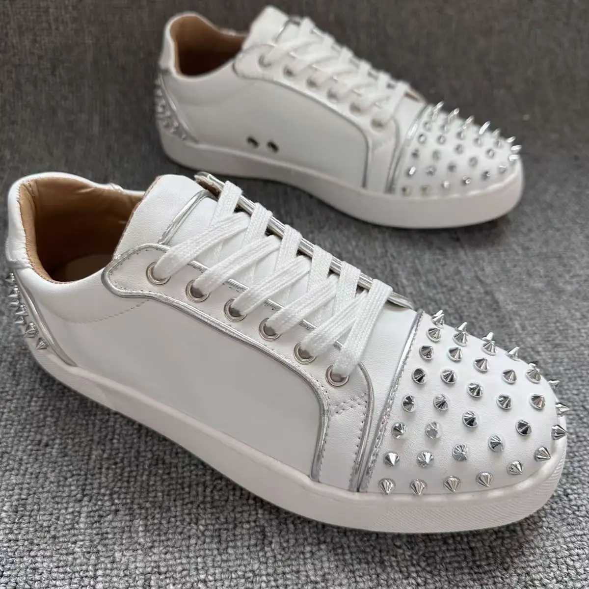 men's casual punk hip hop dress rivets shoes black white genuine leather studded shoe flats platform spikes sneakers footwear
men's casual punk hip hop dress rivets shoes black white genuine leather studded shoe flats platform spikes sneakers footwear