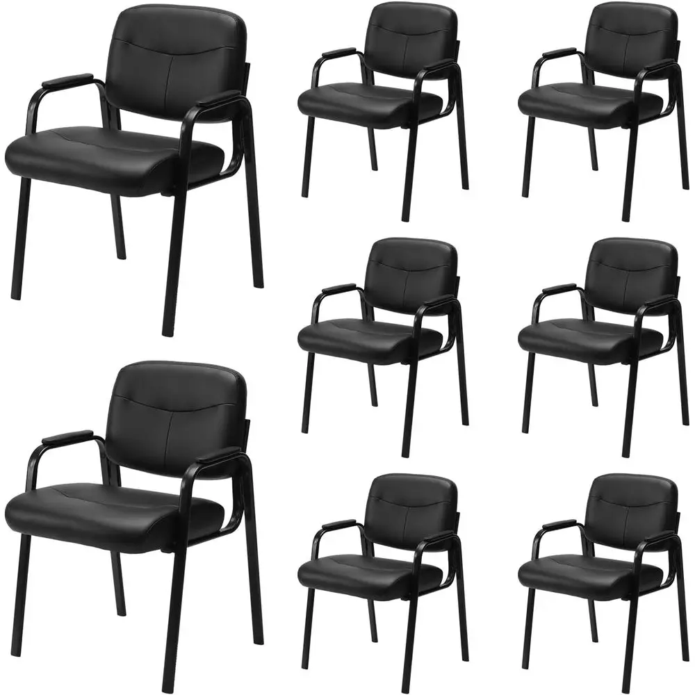 Set of 8 Leather Stationary Office Chairs, Padded Arms, Ideal for Conference Rooms and Lobby Areas
Set of 8 Leather Stationary Office Chairs, Padded Arms, Ideal for Conference Rooms and Lobby Areas