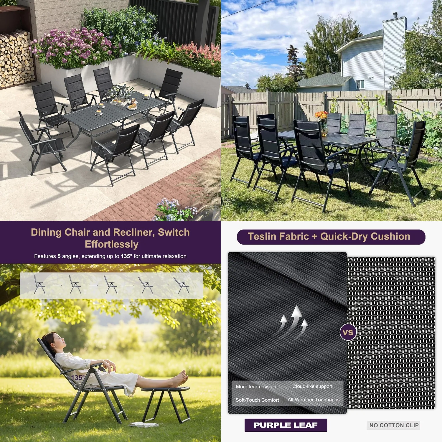 8-Piece Outdoor Dining Set Folding Aluminum Rectangular Table & Padded Chairs All Weather Garden Backyard Poolside, Customized
8-Piece Outdoor Dining Set Folding Aluminum Rectangular Table & Padded Chairs All Weather Garden Backyard Poolside, Customized
