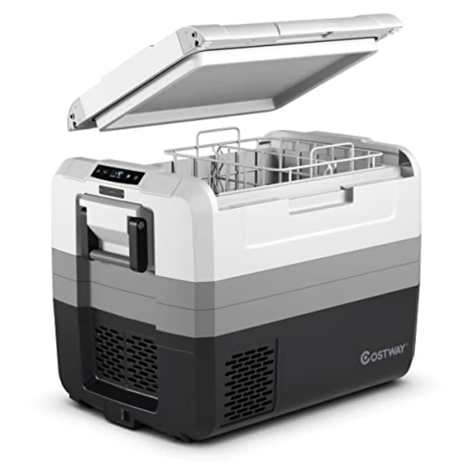 Portable car refrigerator for outdoor and home use, compressor-powered, black, -14.8F to 50F temperature range, 58-quart capaci
Portable car refrigerator for outdoor and home use, compressor-powered, black, -14.8F to 50F temperature range, 58-quart capaci