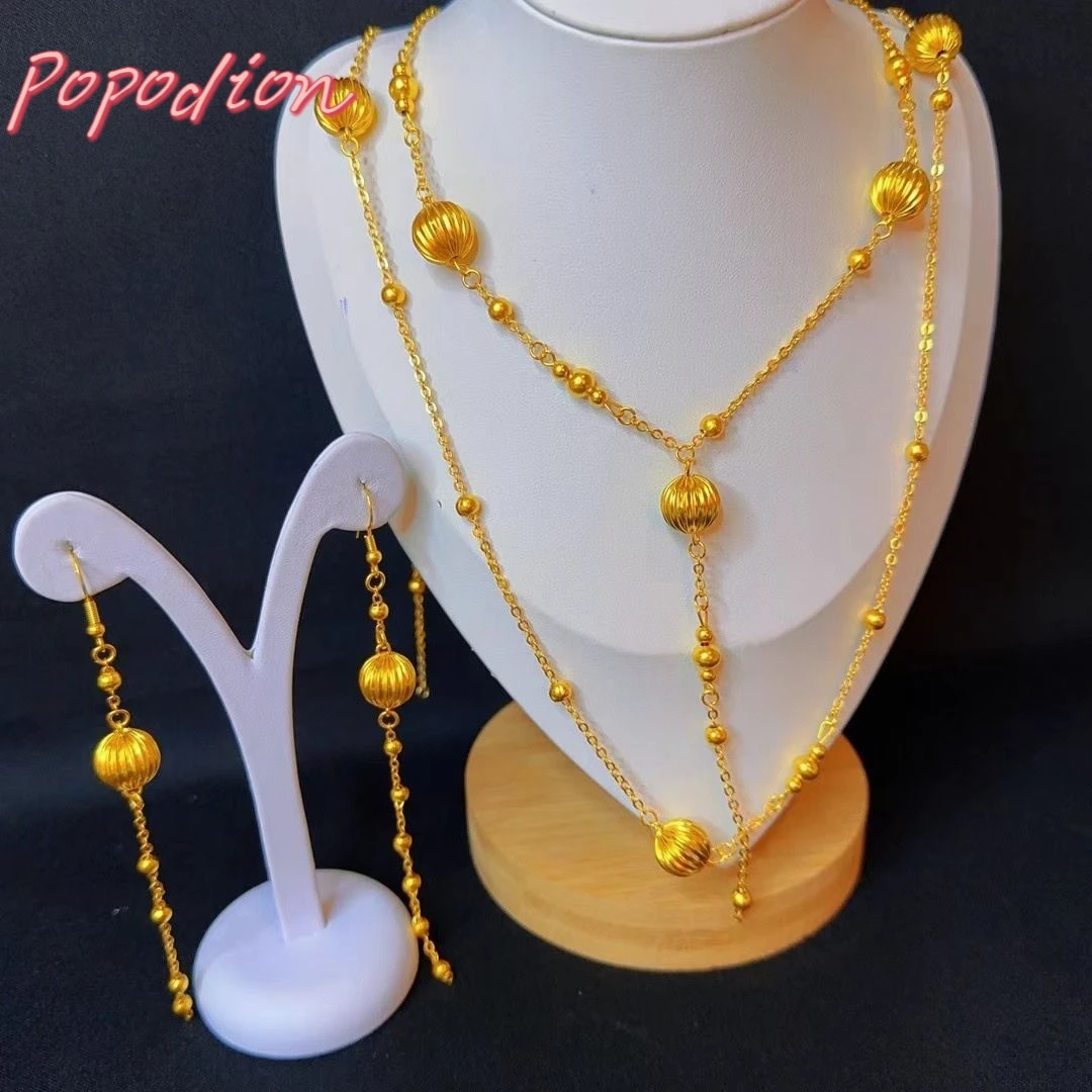 Popodion Dubai New 24K Gold Plated Necklace Earrings for Women's Jewelry Set DD10313
Popodion Dubai New 24K Gold Plated Necklace Earrings for Women's Jewelry Set DD10313