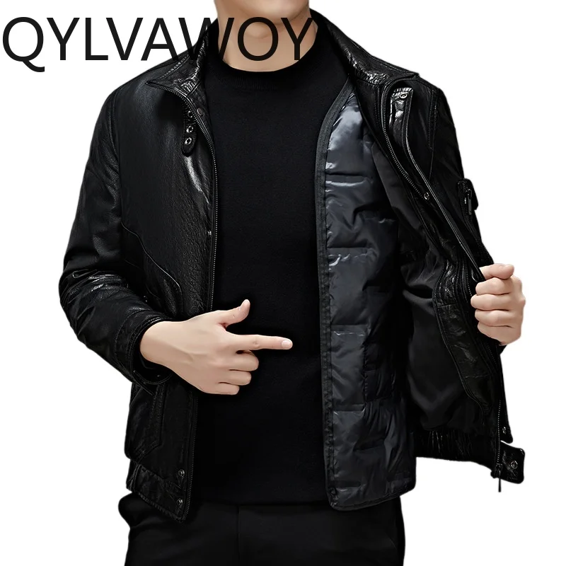 Куртка QYLVAWOY из натуральной воловьей кожи, осенне-зимняя, со съемным пуховым утеплителем, стильная, для мужчин, деловая
Куртка QYLVAWOY из натуральной воловьей кожи, осенне-зимняя, со съемным пуховым утеплителем, стильная, для мужчин, деловая
