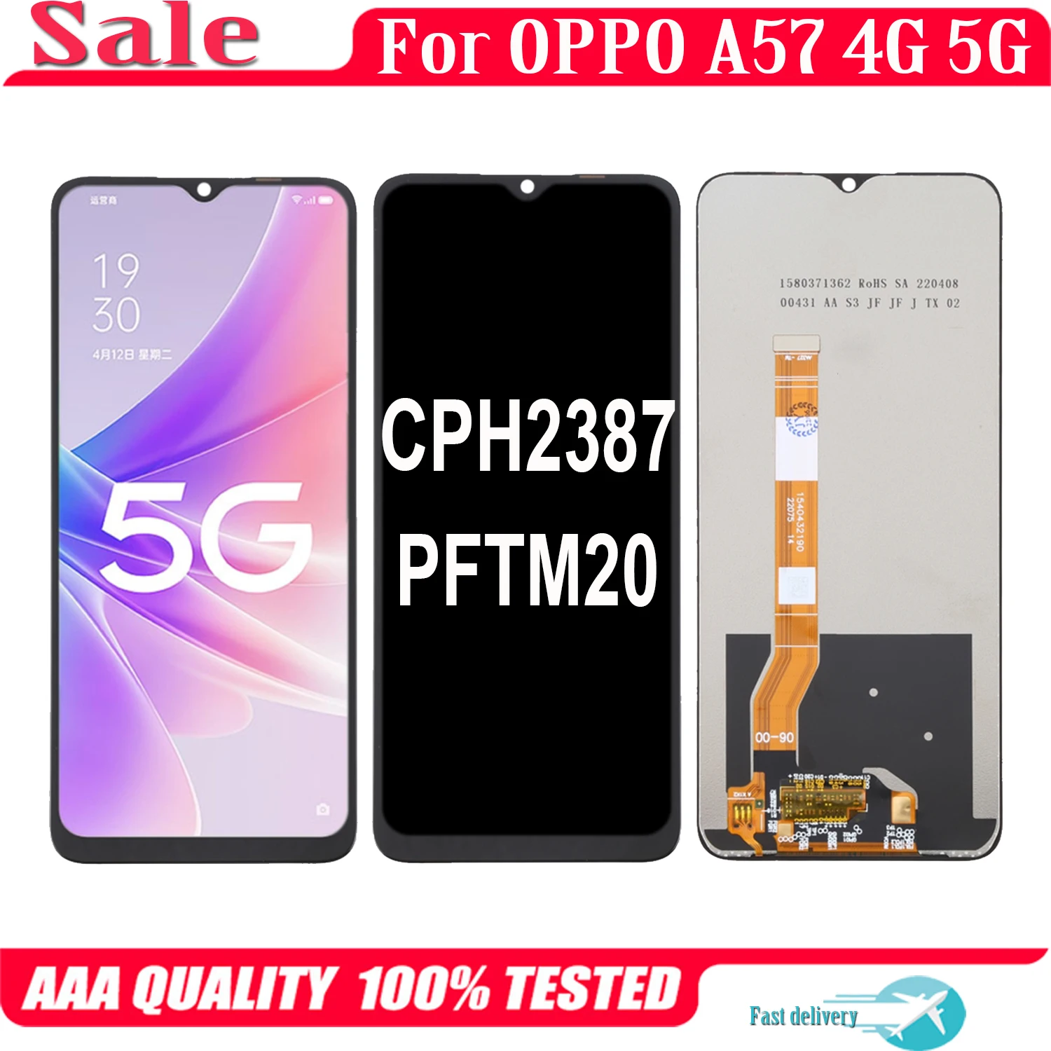 6.56" For OPPO A57 4G 5G PFTM20 CPH2387 LCD Display Touch Screen Replacement Digitizer Assembly
6.56" For OPPO A57 4G 5G PFTM20 CPH2387 LCD Display Touch Screen Replacement Digitizer Assembly