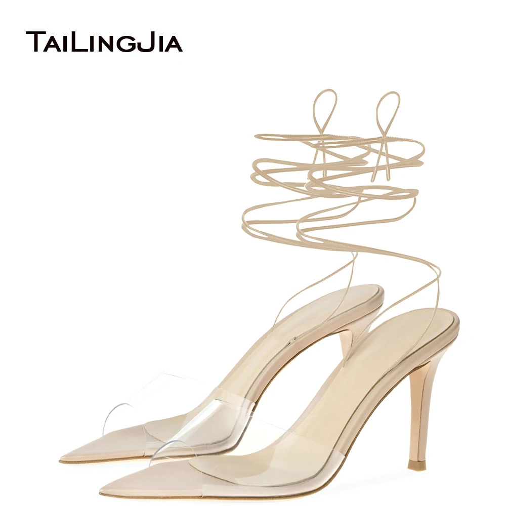 Trendy Plus Size Black Ladies Sandals Lace Up Ankle Strap Pointed Toe Stiletto Heel Women High Heels Party Evening Summer Shoes
Trendy Plus Size Black Ladies Sandals Lace Up Ankle Strap Pointed Toe Stiletto Heel Women High Heels Party Evening Summer Shoes