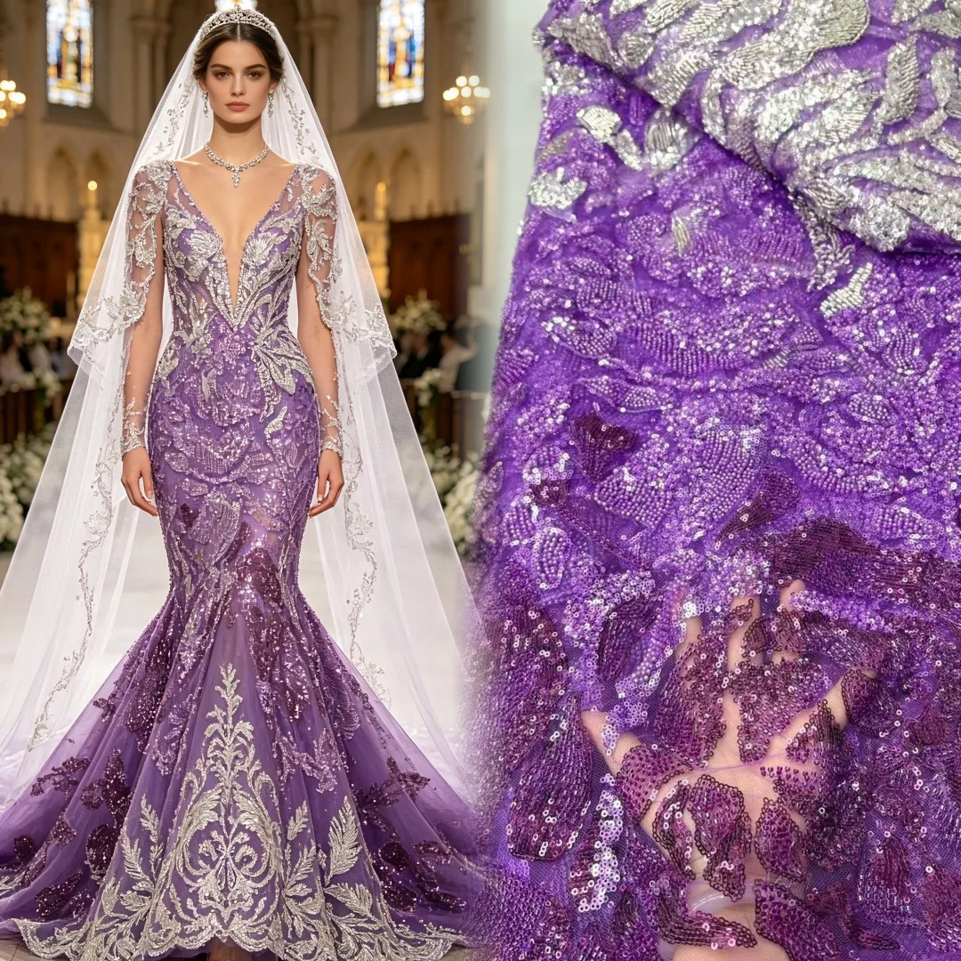 Wholesale African Heavy Beaded Lace Fabric 2026 High Quality Nigerian Luxury Sequin Lace French Tulle Fabric for Party Dress
Wholesale African Heavy Beaded Lace Fabric 2026 High Quality Nigerian Luxury Sequin Lace French Tulle Fabric for Party Dress