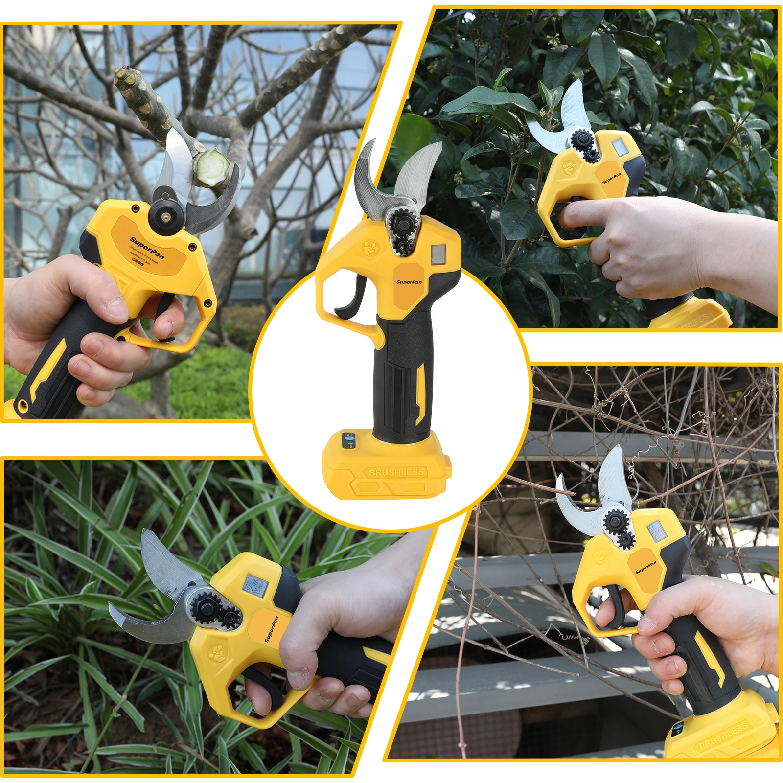 Superpan Industrial-Grade Brushless Electric Pruner - Cordless Garden Scissors with LED Display for DeWalt 18V battery specs
Superpan Industrial-Grade Brushless Electric Pruner - Cordless Garden Scissors with LED Display for DeWalt 18V battery specs