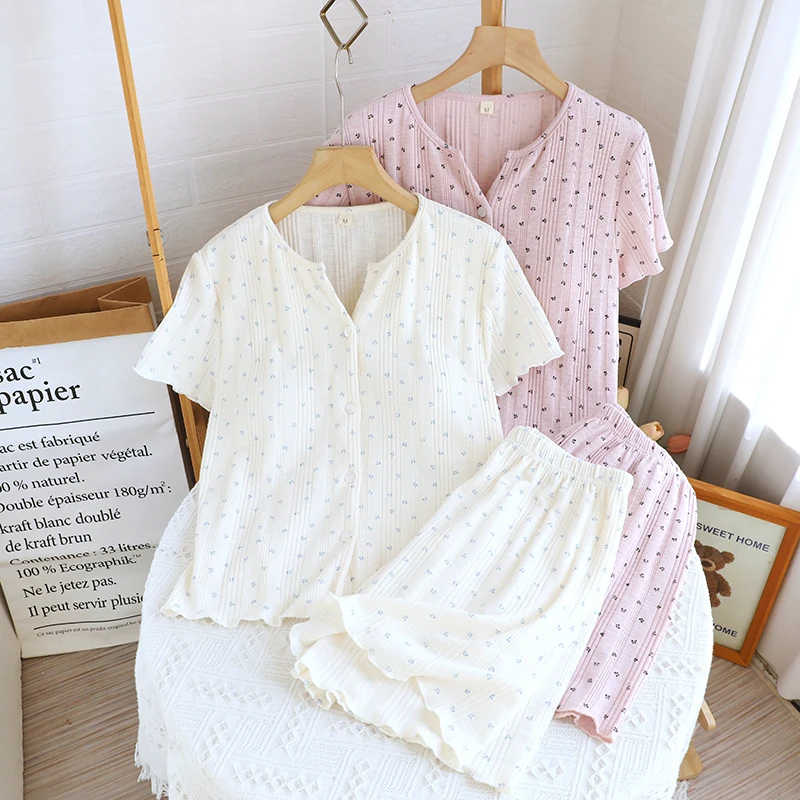Sweet Floral Print Cotton Padded Spwear Set ort Sve Women's Home Clothes Outdoor Wearable Summer Casual Sle
Sweet Floral Print Cotton Padded Spwear Set ort Sve Women's Home Clothes Outdoor Wearable Summer Casual Sle