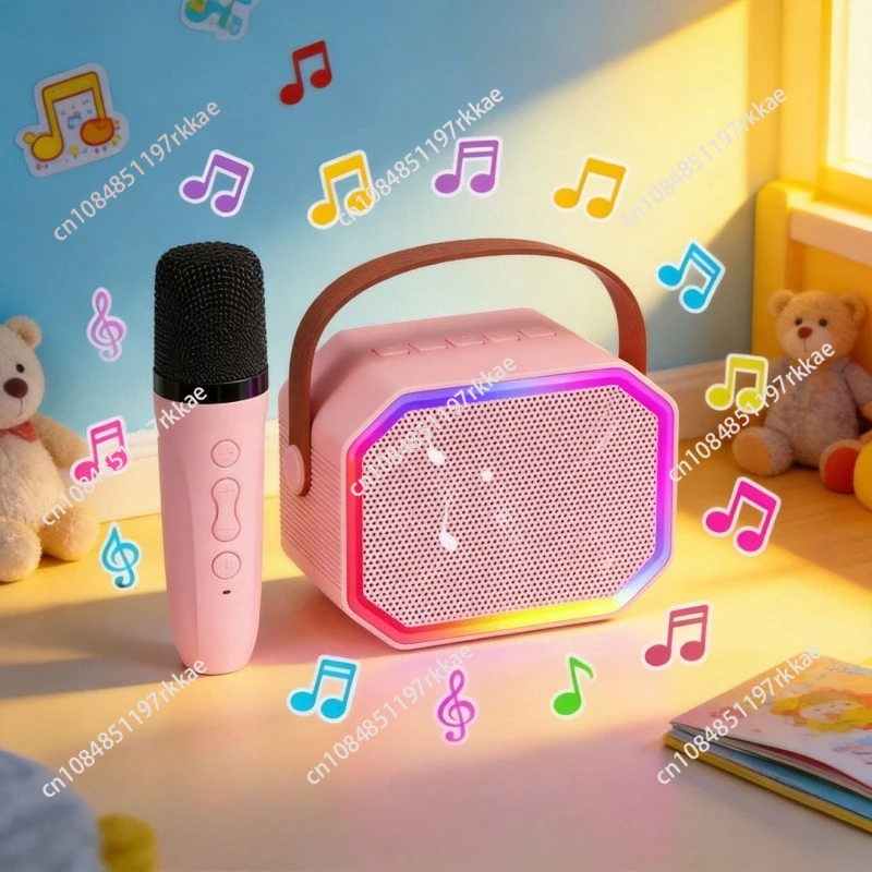 Беспроводной Bluetooth-динамик с микрофоном и встроенным сабвуфером, разноцветный, для домашнего караоке
Беспроводной Bluetooth-динамик с микрофоном и встроенным сабвуфером, разноцветный, для домашнего караоке