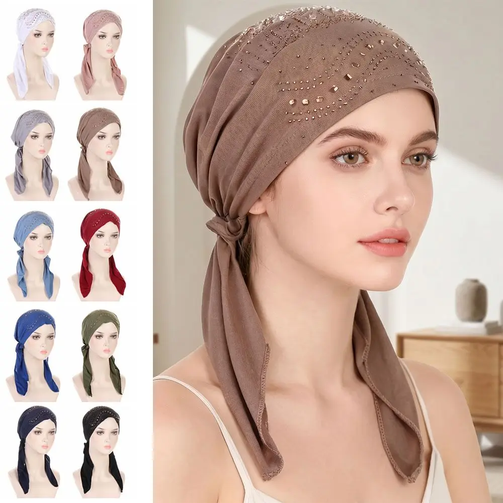 Solid Color Muslim Headscarf Hat Soft Elastic Thin Summer Women's Rhinestone Hijab Breathable Stretchable Rhinestone Hijab Caps
Solid Color Muslim Headscarf Hat Soft Elastic Thin Summer Women's Rhinestone Hijab Breathable Stretchable Rhinestone Hijab Caps