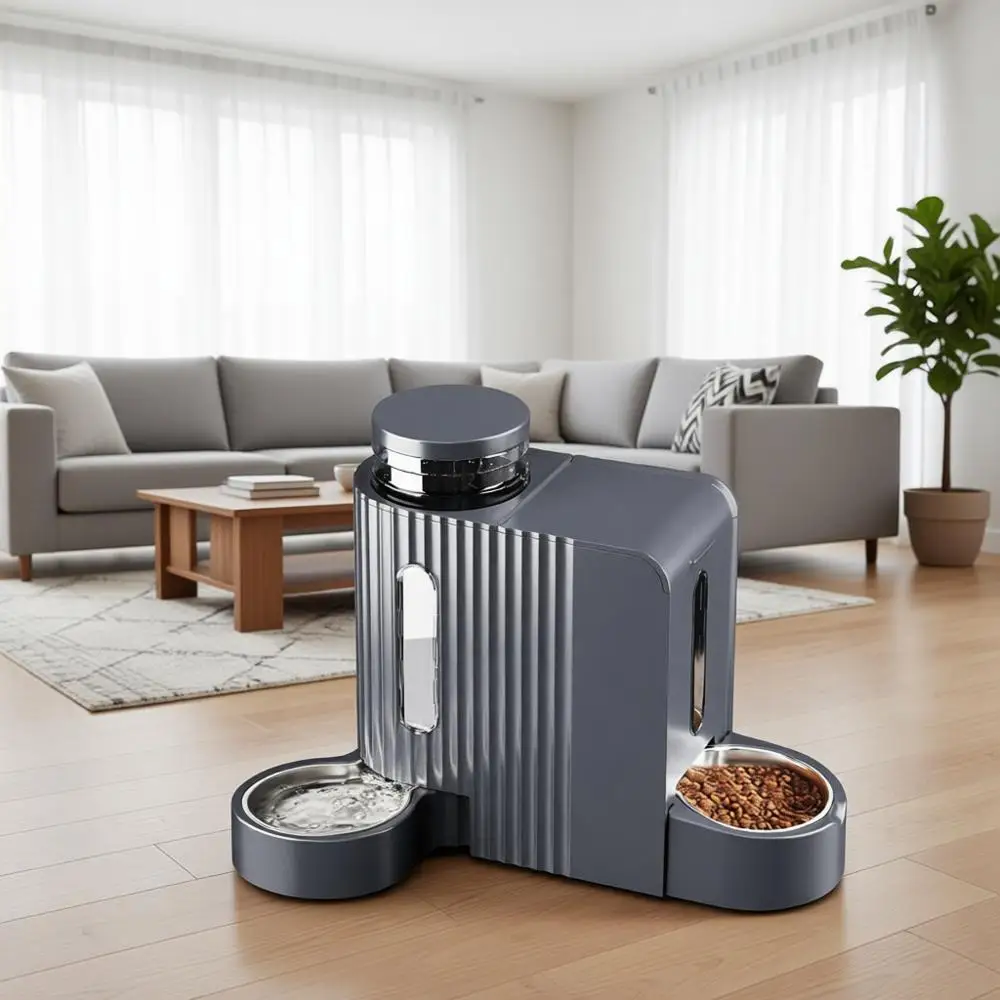 Stainless Steel Two-in-One Pet Feeder and Water Dispenser (0.8 Gallons x 2)
Stainless Steel Two-in-One Pet Feeder and Water Dispenser (0.8 Gallons x 2)
