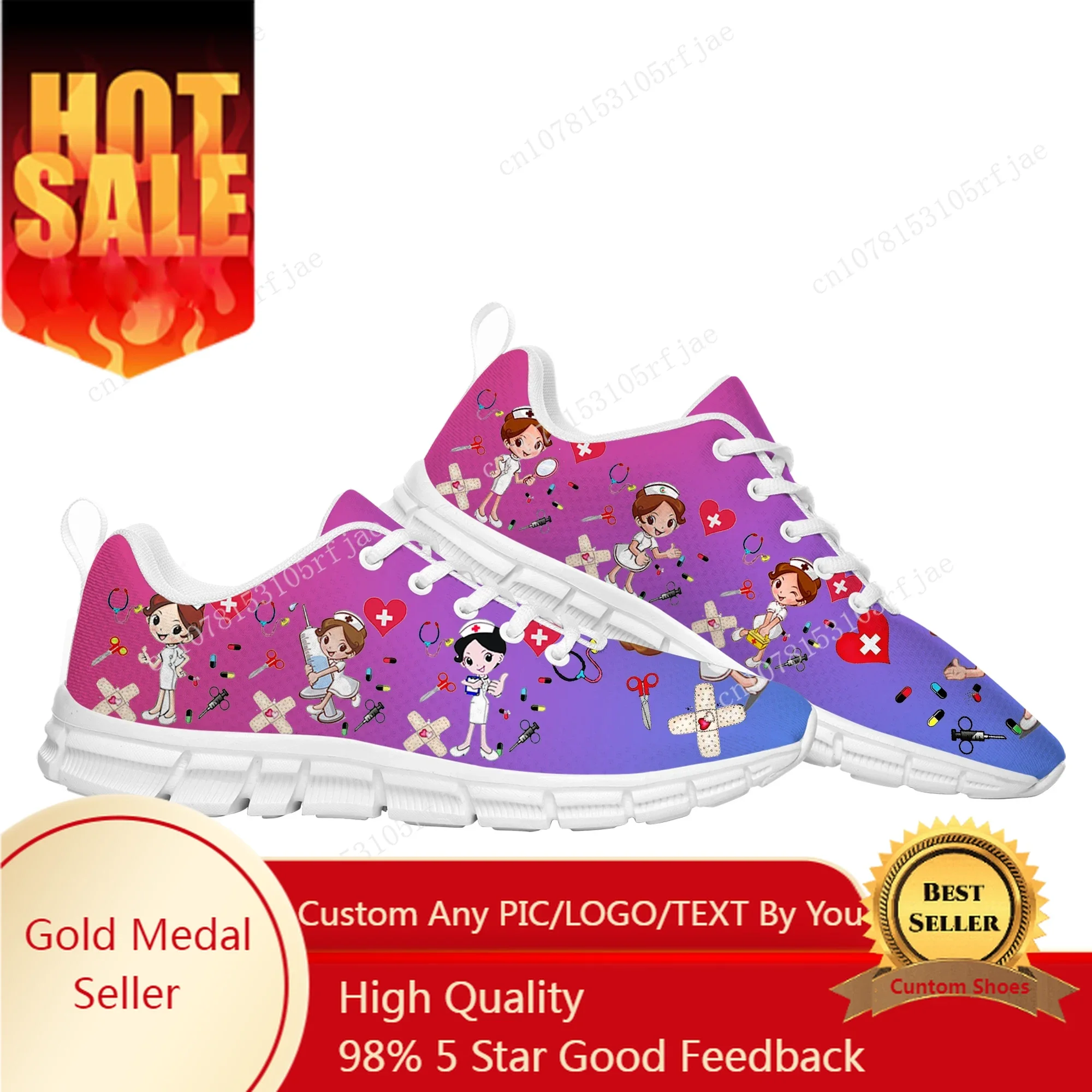 Gradient Nurse Medical Hospital Work Sports Custom Shoes Men Women Teenager Sneaker Tailor Made Couple Built Shoes
Gradient Nurse Medical Hospital Work Sports Custom Shoes Men Women Teenager Sneaker Tailor Made Couple Built Shoes