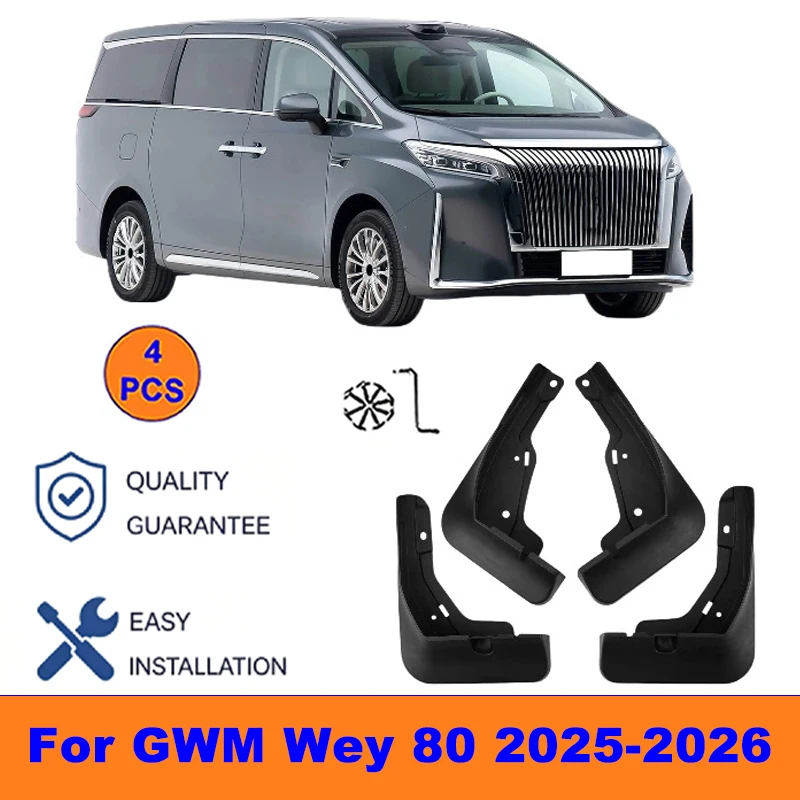 4Pcs Mud Flaps For GWM Wey 80 2025-2026 - Splash Guards Front&Rear Wheel Fender Mudguards Car Exterior Protection Accessories
4Pcs Mud Flaps For GWM Wey 80 2025-2026 - Splash Guards Front&Rear Wheel Fender Mudguards Car Exterior Protection Accessories
