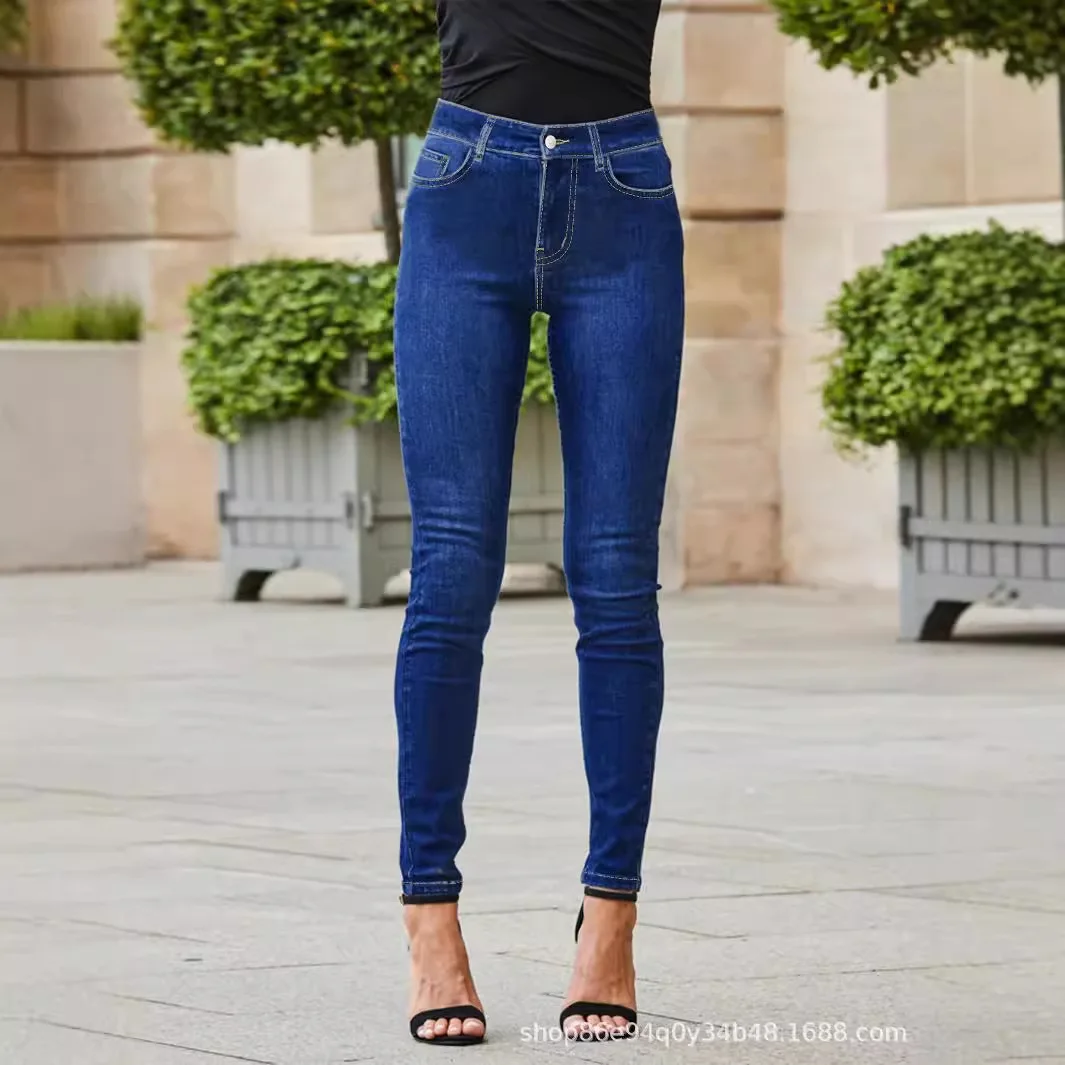 Новые минималистичные эластичные джинсы из Европы и Америки, повседневные узкие джинсы с маленькими штанинами для женщин на все времена года, брюки-карандаш
Новые минималистичные эластичные джинсы из Европы и Америки, повседневные узкие джинсы с маленькими штанинами для женщин на все времена года, брюки-карандаш
