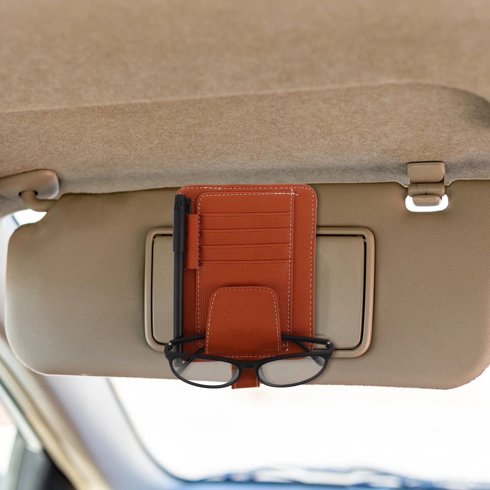 Visor Organizer PU Vehicle Storage Sunglasses Holder Card Slots Ticket Clip Driving License Sun Visor Accessories Auto
Visor Organizer PU Vehicle Storage Sunglasses Holder Card Slots Ticket Clip Driving License Sun Visor Accessories Auto