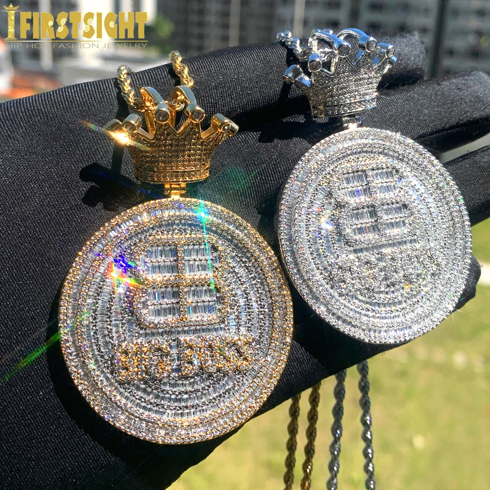 Iced Out Bling CZ Crown Round Letter Big B Pendant Necklace Cubic Zirconia Bitcoin Charm Men Women Fashion Hip Hop Jewelry
Iced Out Bling CZ Crown Round Letter Big B Pendant Necklace Cubic Zirconia Bitcoin Charm Men Women Fashion Hip Hop Jewelry
