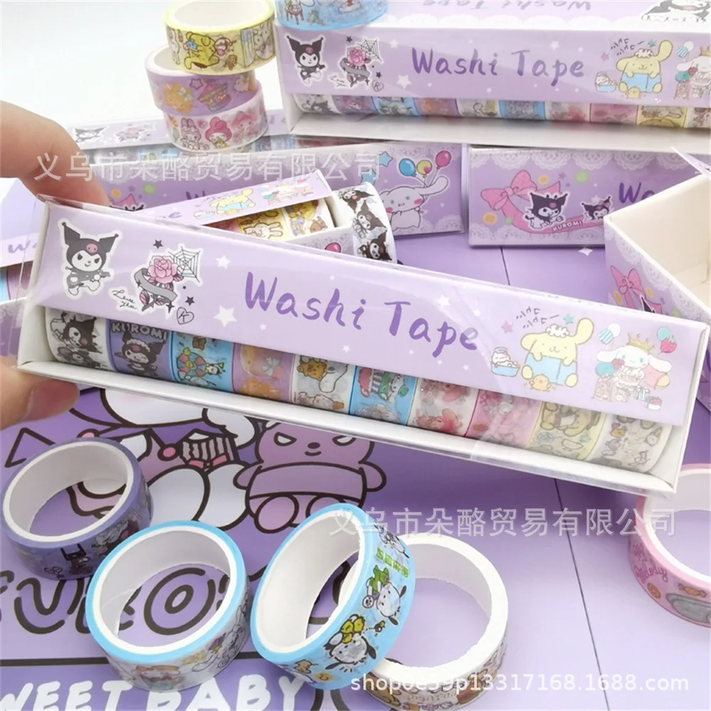 1 Box of Sanrio New Kuromi Washi Tape Set, 10 Rolls, High-quality Student Diary Stickers, DIY Decorative Tape
1 Box of Sanrio New Kuromi Washi Tape Set, 10 Rolls, High-quality Student Diary Stickers, DIY Decorative Tape