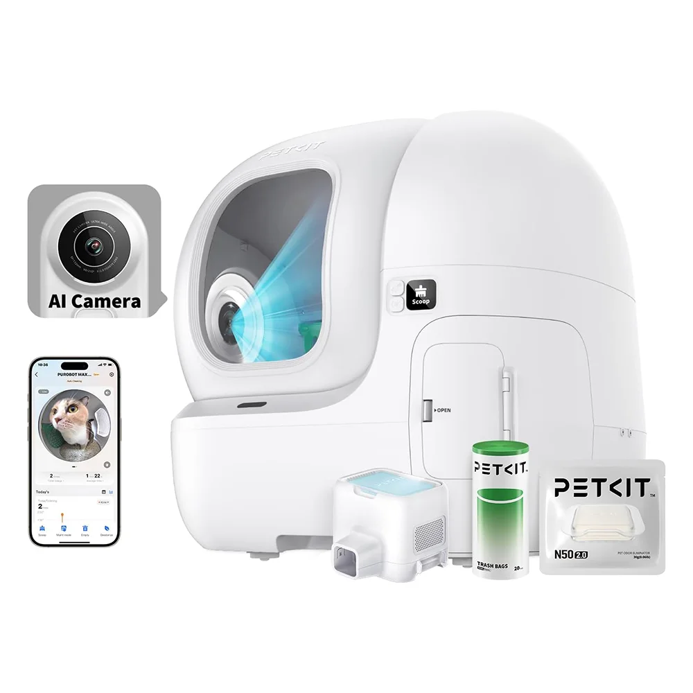 PETKIT PUROBOT MAX PRO Automatic Smart Cat Litter Box Self Cleaning AI-Camera Pet Toilet Odor Removal App Control Global Version
PETKIT PUROBOT MAX PRO Automatic Smart Cat Litter Box Self Cleaning AI-Camera Pet Toilet Odor Removal App Control Global Version