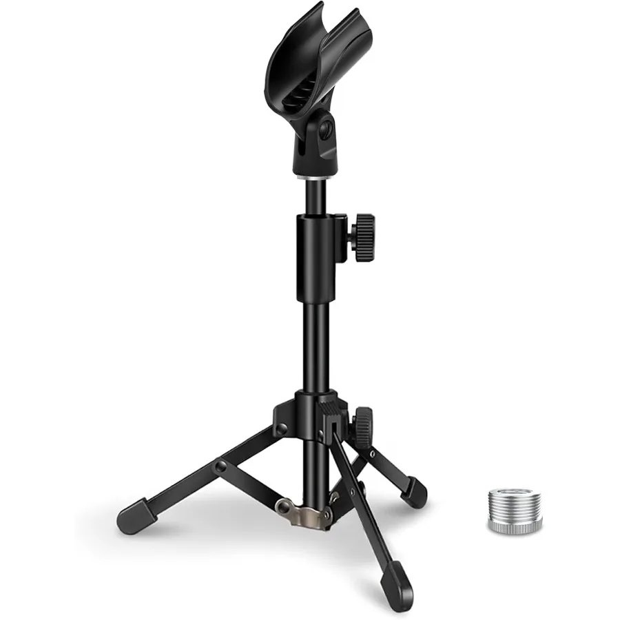 Desk Mic Stand JCWINY Portable Foldable Microphone Tripod with Mic Clip Holder Adjustable Table Microphone Stand for Blue Yeti
Desk Mic Stand JCWINY Portable Foldable Microphone Tripod with Mic Clip Holder Adjustable Table Microphone Stand for Blue Yeti