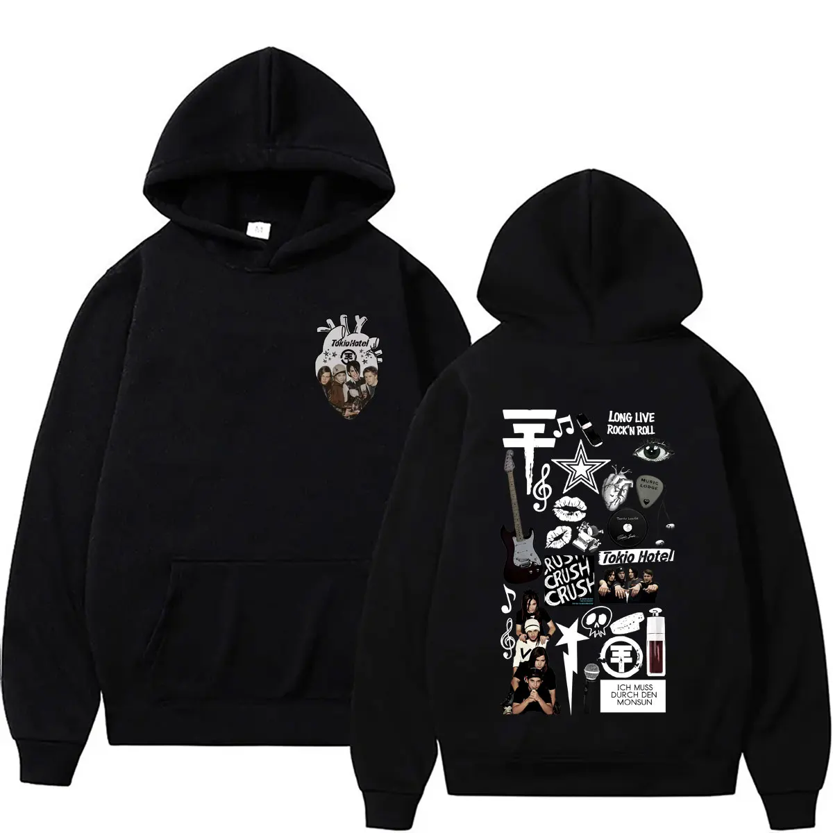 German Rock Band Tokio Hotel Logo Print Hoodie Men Women Hip Hop Punk Gothic Sweatshirt Male Vintage Oversized Pullover Hoodies
German Rock Band Tokio Hotel Logo Print Hoodie Men Women Hip Hop Punk Gothic Sweatshirt Male Vintage Oversized Pullover Hoodies