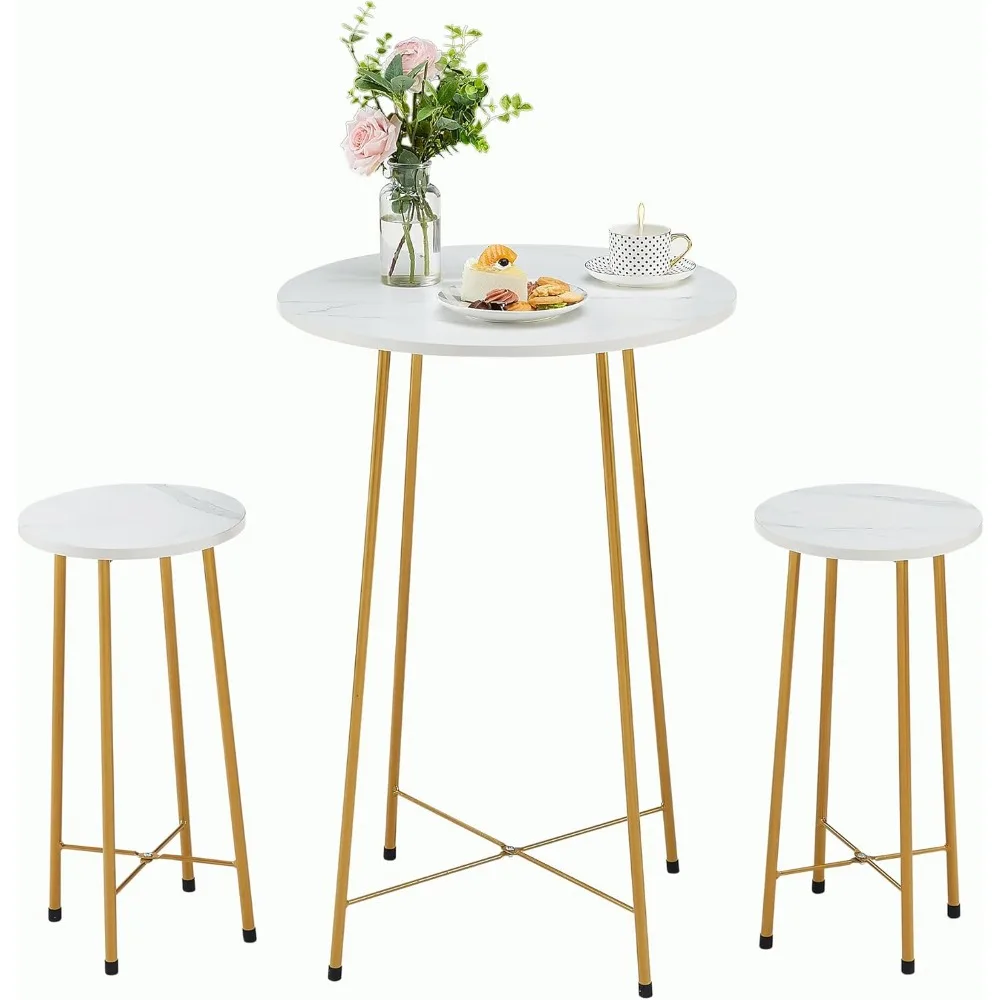Small Bar Table and Chairs, Round Bistro Sets with 2 barstools, 3-Piece Pub Dining Furniture, Counter Height Wood Top for Break
Small Bar Table and Chairs, Round Bistro Sets with 2 barstools, 3-Piece Pub Dining Furniture, Counter Height Wood Top for Break