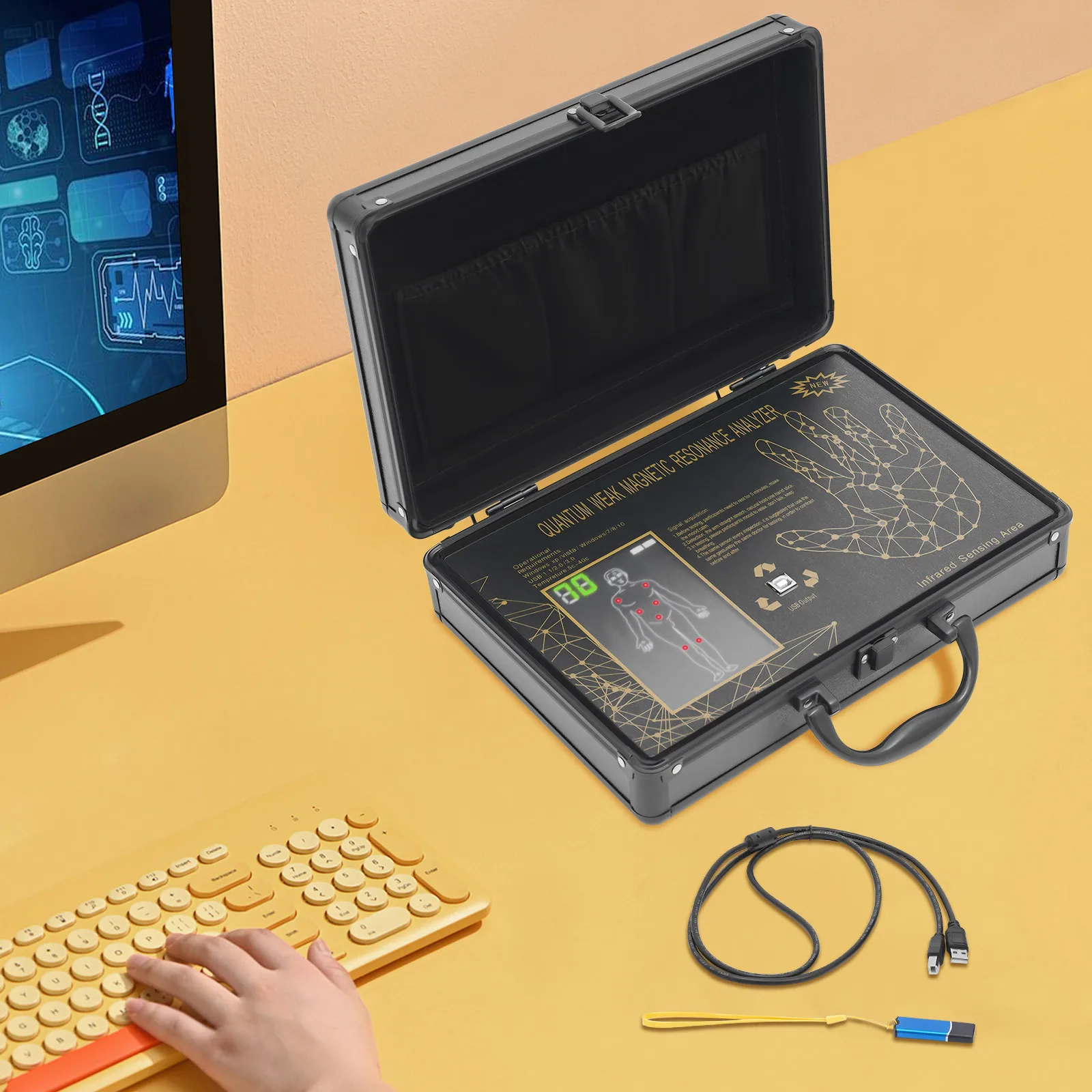 Compact Quantum Magnetic Resonance Body Analyzer, Quantum Health Scanner, Portable Black Quantum Resonance Magnetic Detector
Compact Quantum Magnetic Resonance Body Analyzer, Quantum Health Scanner, Portable Black Quantum Resonance Magnetic Detector