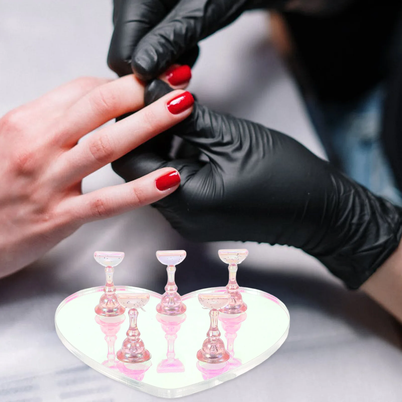 5pcs Practice Kit Heart-Shaped Acrylic Base Stand Portable False Display Holder For Salon Manicure Training Tool Nail Art Tips
5pcs Practice Kit Heart-Shaped Acrylic Base Stand Portable False Display Holder For Salon Manicure Training Tool Nail Art Tips