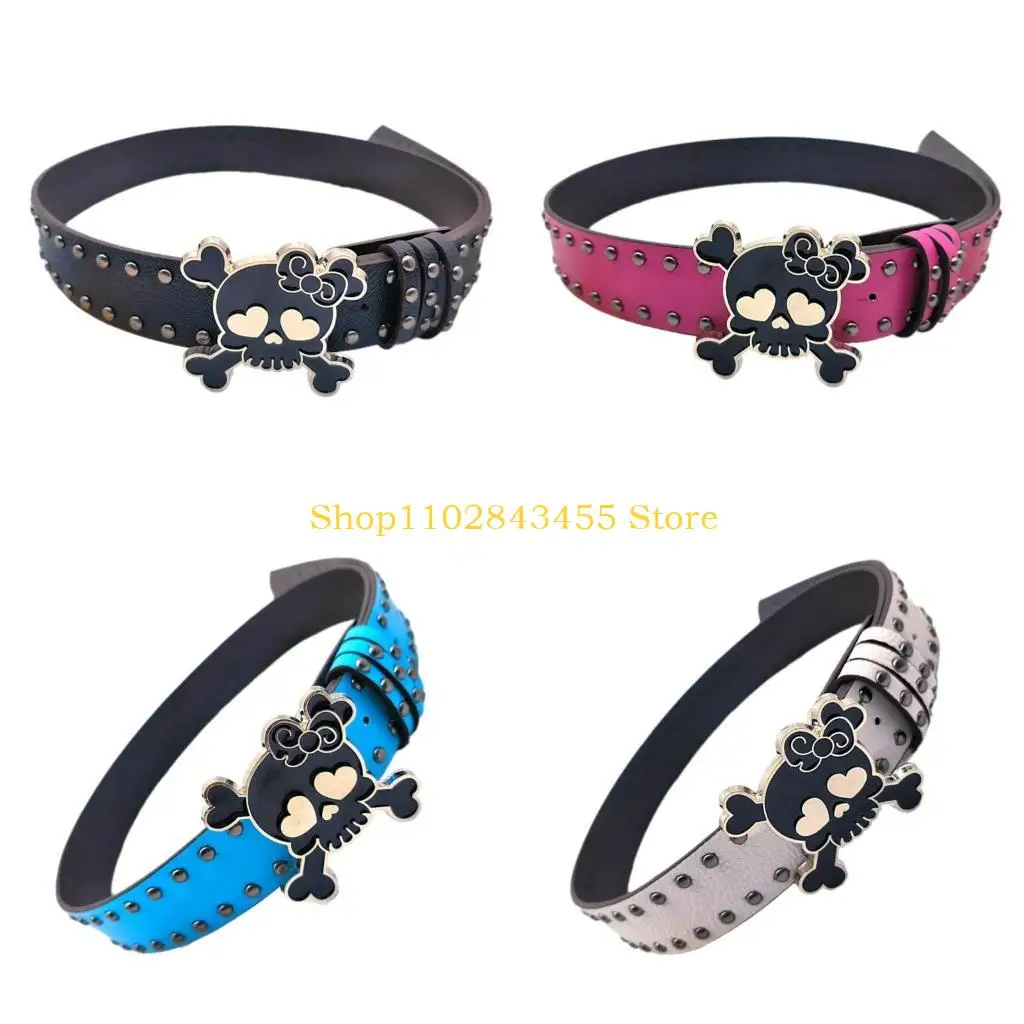 49MC Subcultures Skull Belt for Women Fashion Rivets Studded Belt 2000s Waistbelt Girl Waistband Jeans Pants Belt
49MC Subcultures Skull Belt for Women Fashion Rivets Studded Belt 2000s Waistbelt Girl Waistband Jeans Pants Belt