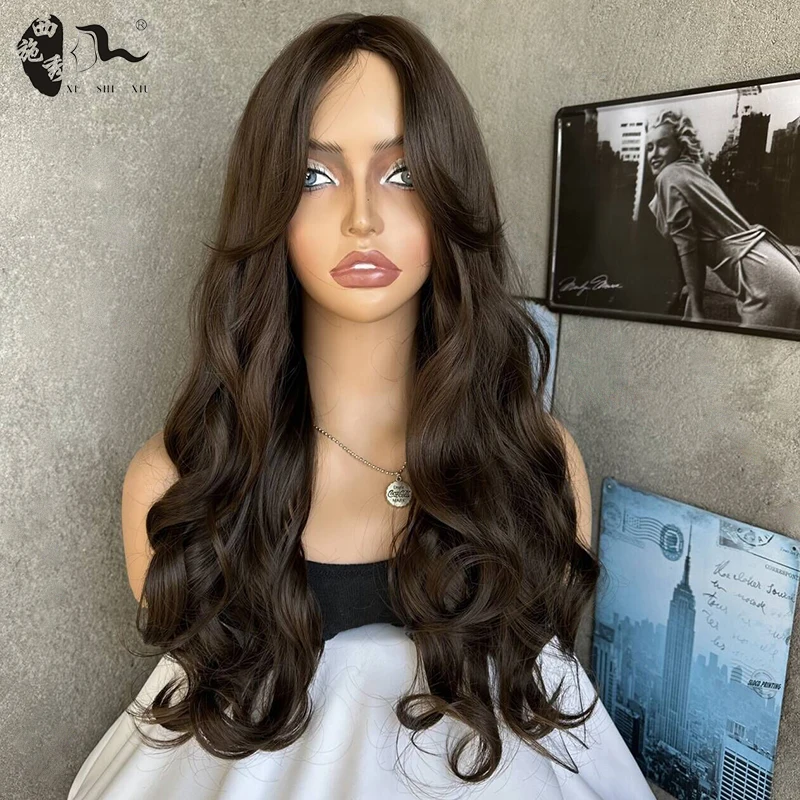 Long Dark Brown Wavy Curly Synthetic Wig For Women Side Part Natural Wavy Hair Heat Resistant Fiber Cosplay Lolita Daily Use Wig
Long Dark Brown Wavy Curly Synthetic Wig For Women Side Part Natural Wavy Hair Heat Resistant Fiber Cosplay Lolita Daily Use Wig