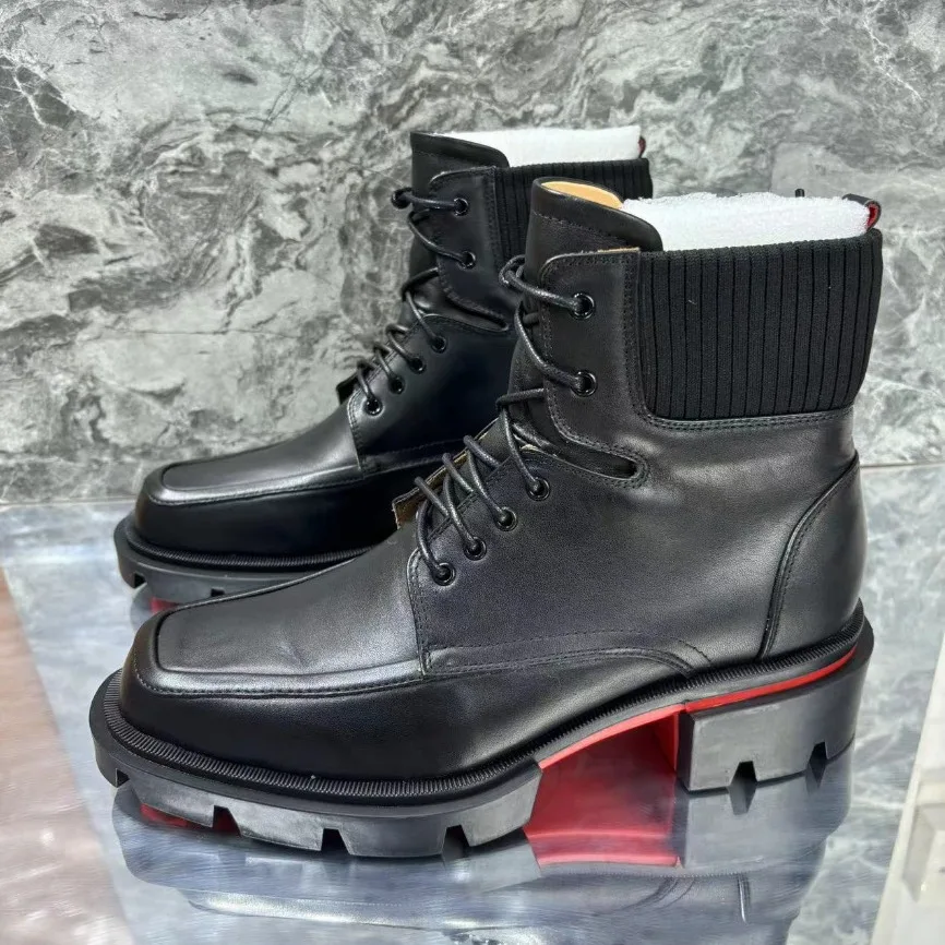 Lace-Up Soft Leather Square Toe Men Boots Business Handsome Knitted Ankle Botines Comfortable Casual Large Size Short Botas
Lace-Up Soft Leather Square Toe Men Boots Business Handsome Knitted Ankle Botines Comfortable Casual Large Size Short Botas