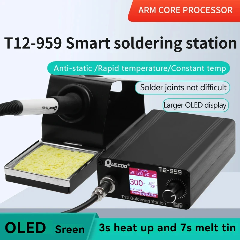 T12 Soldering Station V5.1 with Big OLED Digital Display & 5-Pin 907 Handle Fast Heating Lead-Free Tips Items For Repair DIY
T12 Soldering Station V5.1 with Big OLED Digital Display & 5-Pin 907 Handle Fast Heating Lead-Free Tips Items For Repair DIY